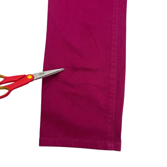 Tory Burch Alexa Cropped Skinny women’s fushia golden buttons jeans pants - Picture 5 of 14